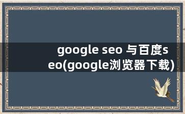 google seo 与百度seo(google浏览器下载)